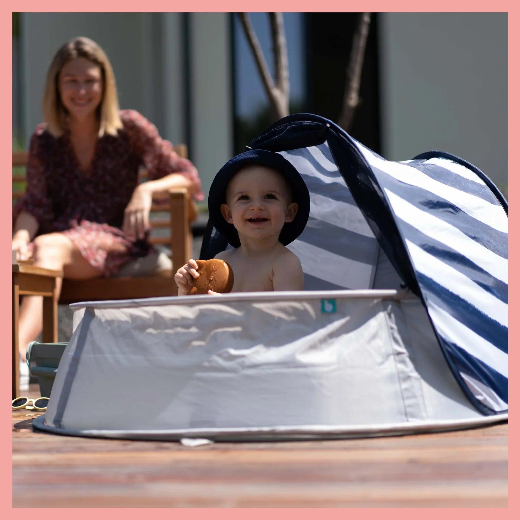 Babymoov Aquani Anti UV tent and Paddling Pool Mariniere 0+ | The Nest Attachment Parenting Hub