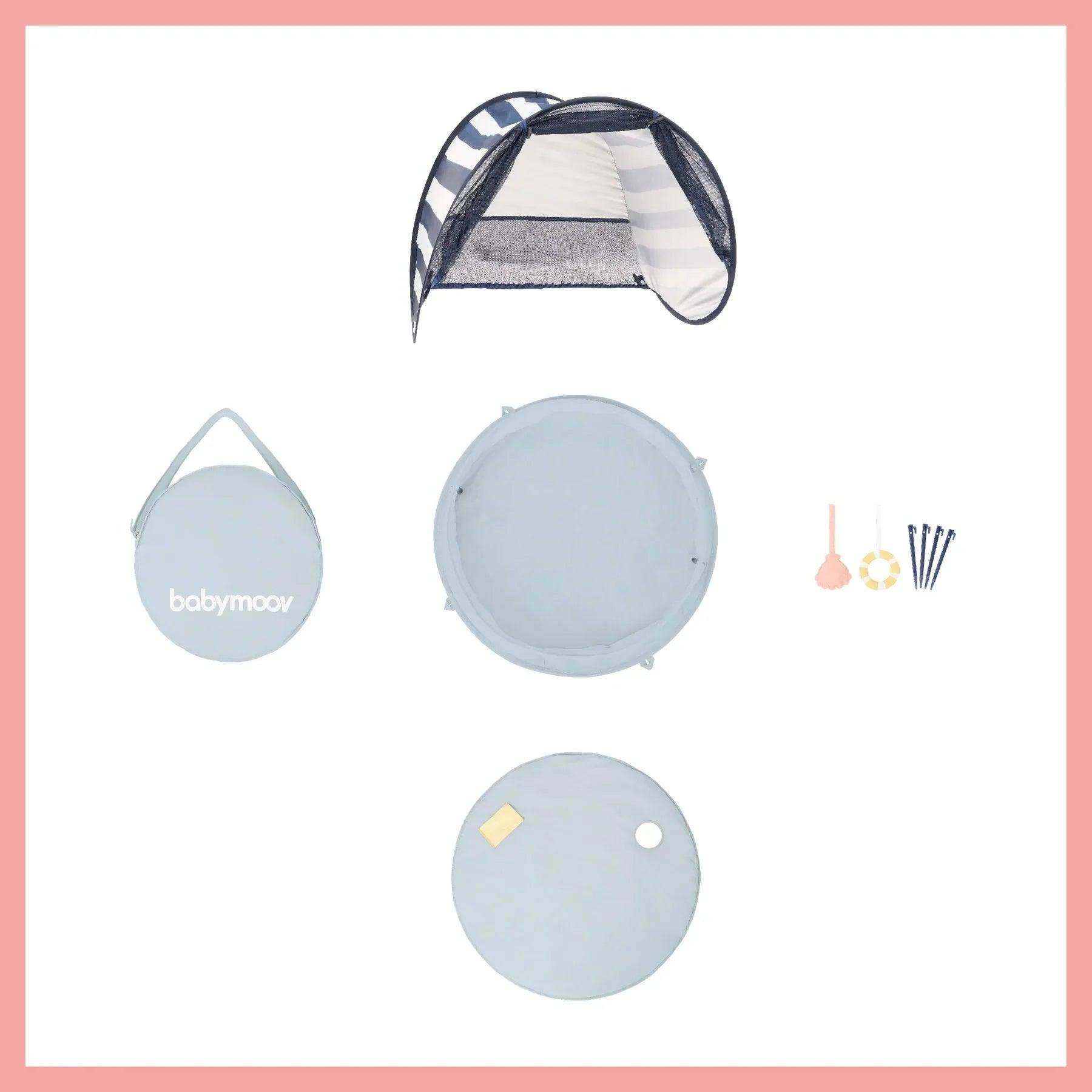 Babymoov Aquani Anti UV tent and Paddling Pool Mariniere 0+ | The Nest Attachment Parenting Hub