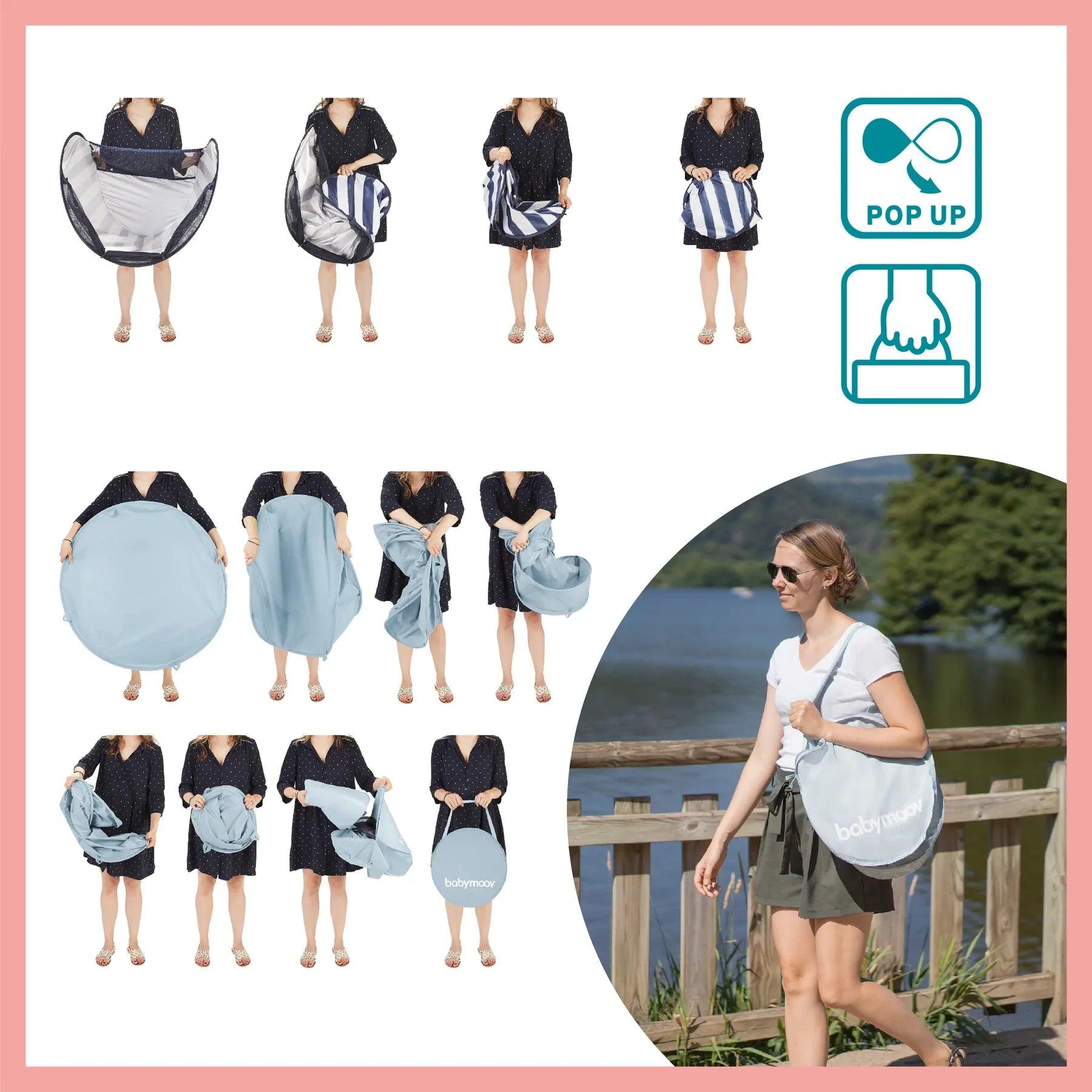 Babymoov Aquani Anti UV tent and Paddling Pool Mariniere 0+ | The Nest Attachment Parenting Hub