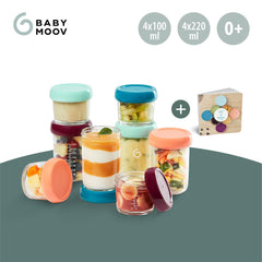 Babymoov Babybowls Glass Storage Containers Multiset of 8 | The Nest Attachment Parenting Hub