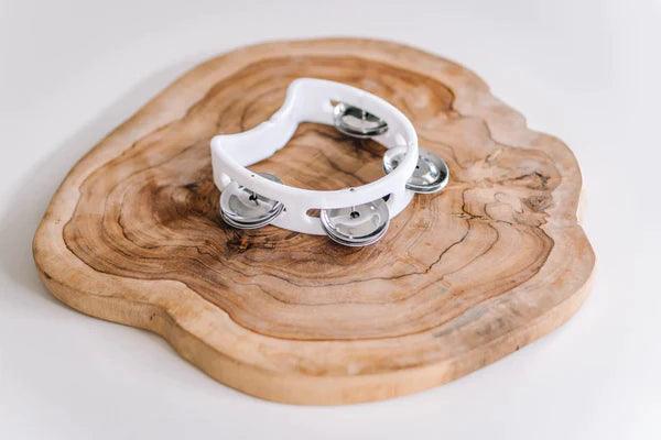 Babynoise Mini White Tambourine | The Nest Attachment Parenting Hub