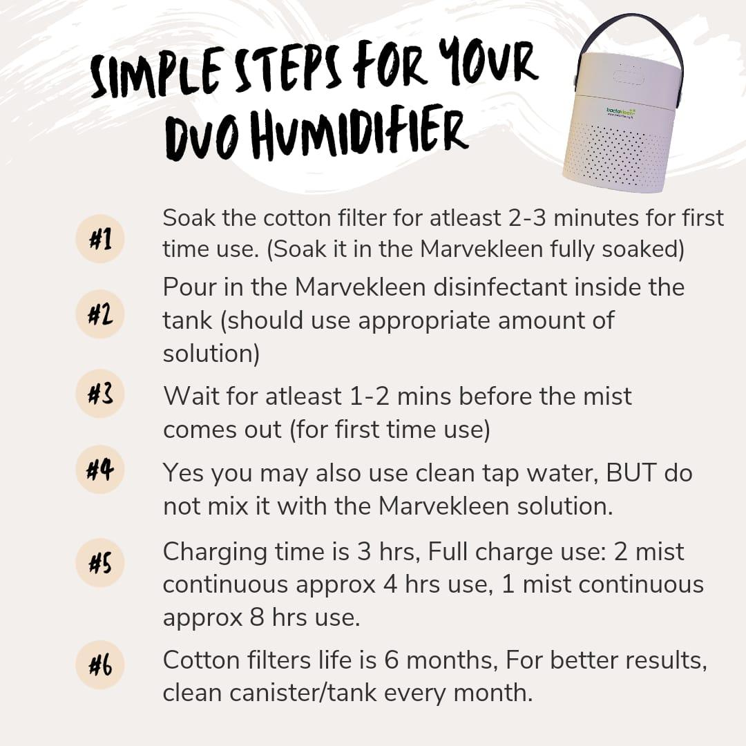 Bactakleen Duo Humidifier with Marvekleen 500ml Bundle | The Nest Attachment Parenting Hub