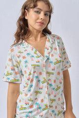 Bamberry Adult Short Sleeves Button Down PJ Set KPOP Inspired - Dynamite | The Nest Attachment Parenting Hub