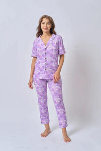 Bamberry Adult Short Sleeves Button Down PJ Set KPOP Inspired - Whalien | The Nest Attachment Parenting Hub