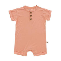 Bamberry Baby Button Down Romper - Salmon | The Nest Attachment Parenting Hub