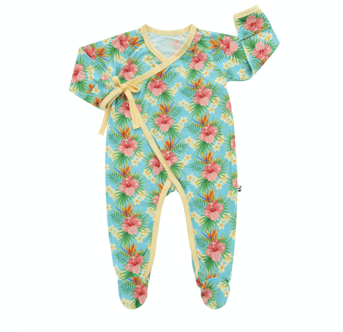 Bamberry Baby Kimono Side-Tie Footed Romper Hawaii | The Nest Attachment Parenting Hub