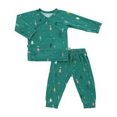 Bamberry Baby Long Sleeves Kimono Pajama Set, Pine Trees | The Nest Attachment Parenting Hub