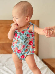 Bamberry Bubble Romper Floral Blue | The Nest Attachment Parenting Hub