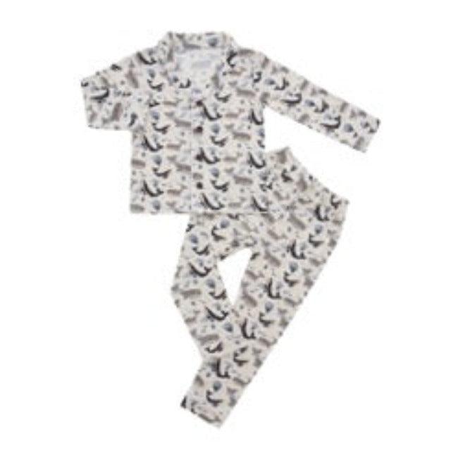 Bamberry x Kryz Long Sleeves Button Down PJ Set - Whale | The Nest Attachment Parenting Hub