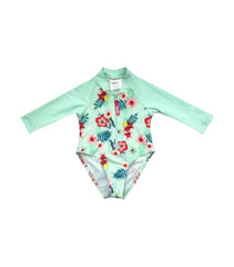 Banz 1pc Swimsuit - Mint Pansy | The Nest Attachment Parenting Hub
