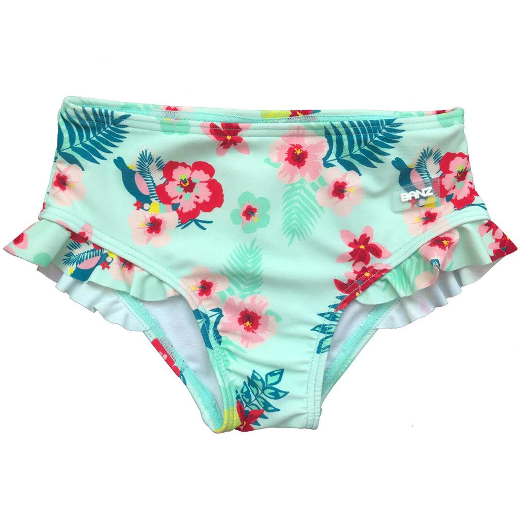 Banz Girls Bikini Bottom - Mint Pansy | The Nest Attachment Parenting Hub