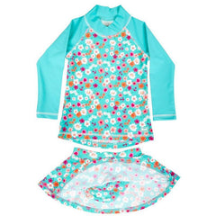 Banz Swimwear 2pc Long Sleeve Rash Guard + Shorts - Floral | The Nest Attachment Parenting Hub