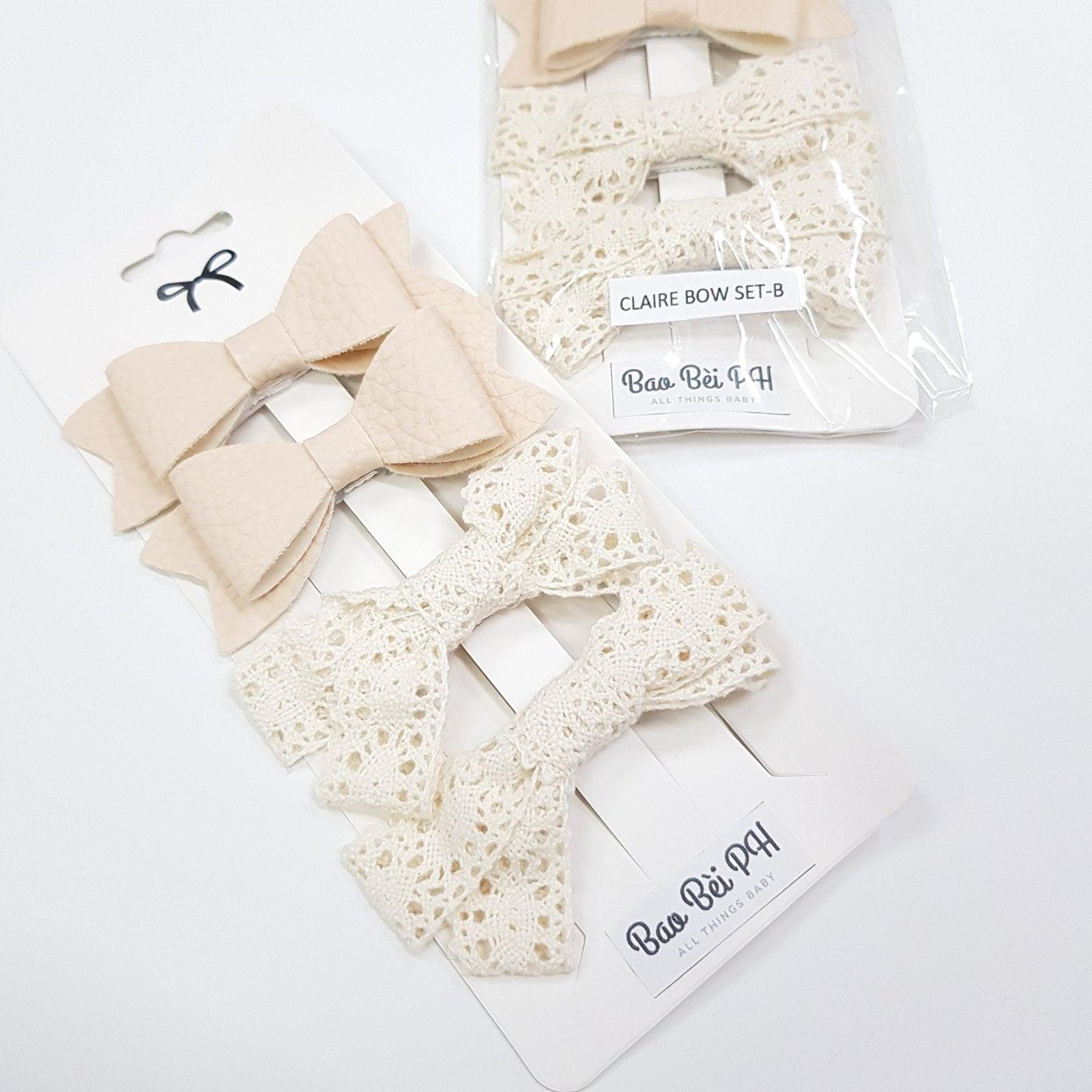 Bao Bei Claire Baby Hair Bow Ribbon Accessories 4 Piece Set | The Nest Attachment Parenting Hub