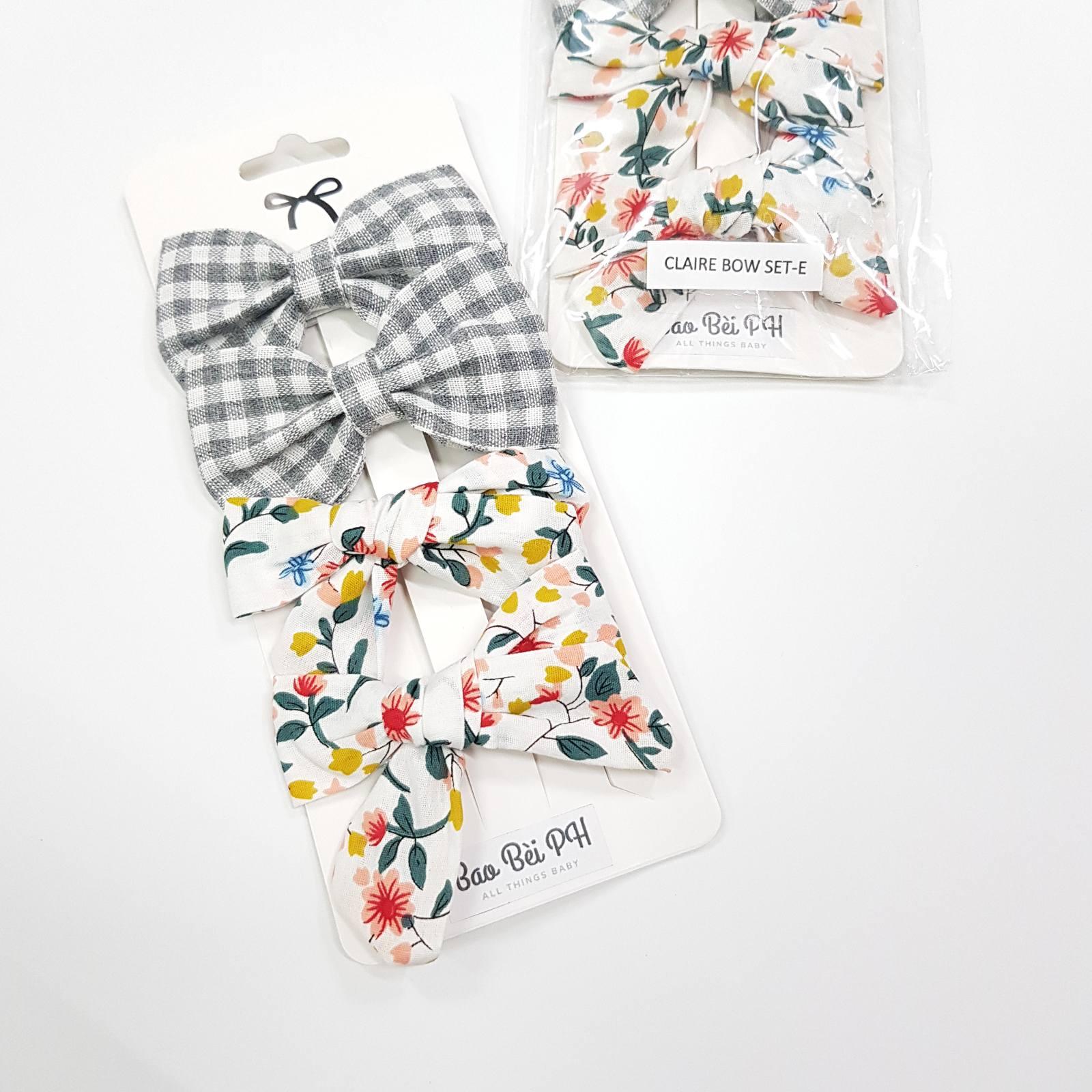 Bao Bei Claire Baby Hair Bow Ribbon Accessories 4 Piece Set | The Nest Attachment Parenting Hub