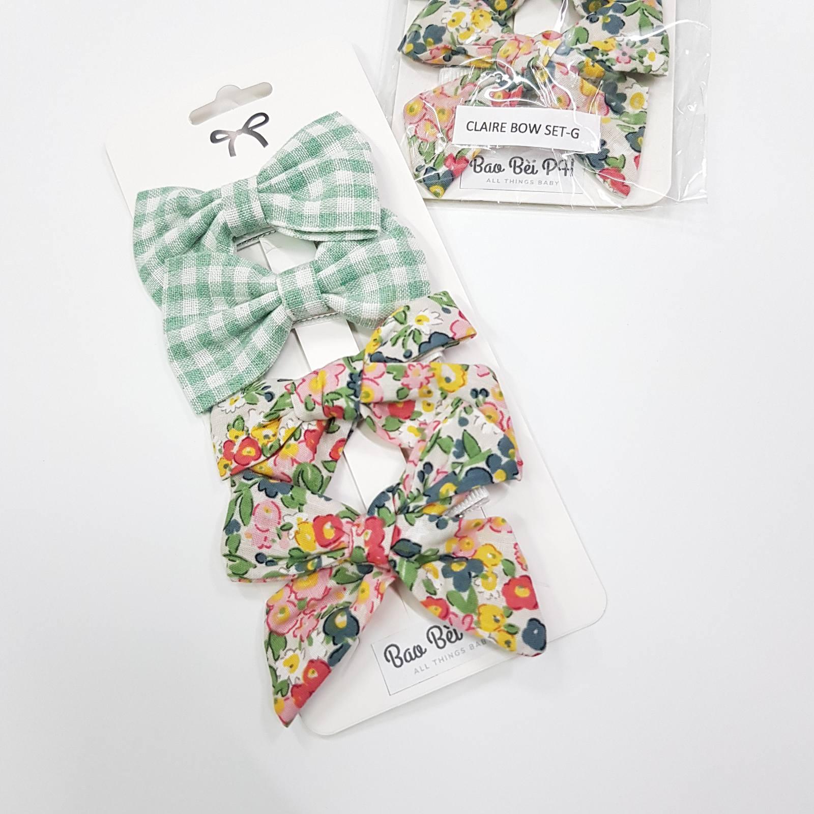 Bao Bei Claire Baby Hair Bow Ribbon Accessories 4 Piece Set | The Nest Attachment Parenting Hub