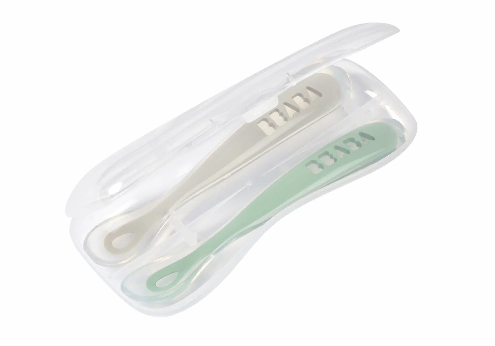 Beaba 1st-Age Silicone Spoons - Cased | The Nest Attachment Parenting Hub