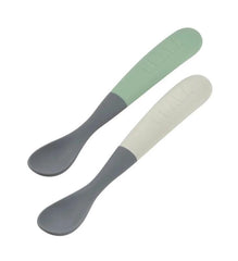 Beaba 1st Age Silicone Spoons Set of 2 Two-Tone Cased | The Nest Attachment Parenting Hub