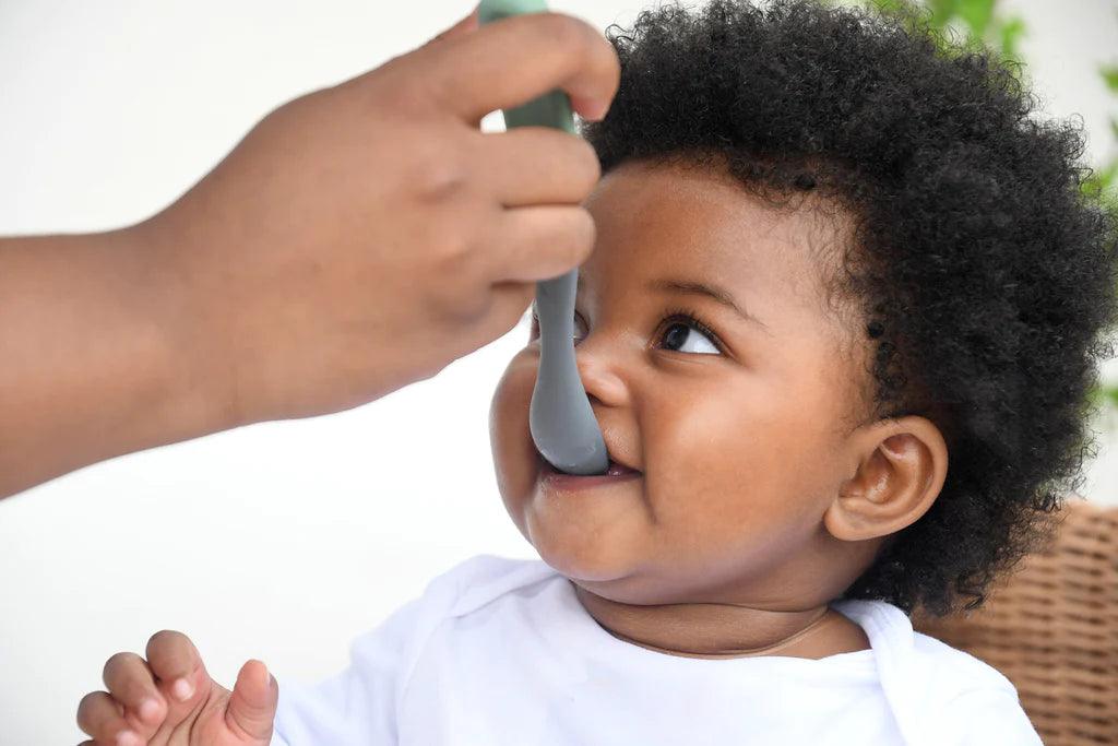 Beaba 1st Age Silicone Spoons Set of 2 Two-Tone Cased | The Nest Attachment Parenting Hub