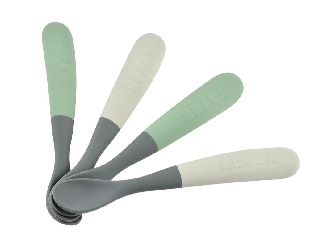 Beaba 1st Age Silicone Spoons Set of 4 Two-Tone | The Nest Attachment Parenting Hub