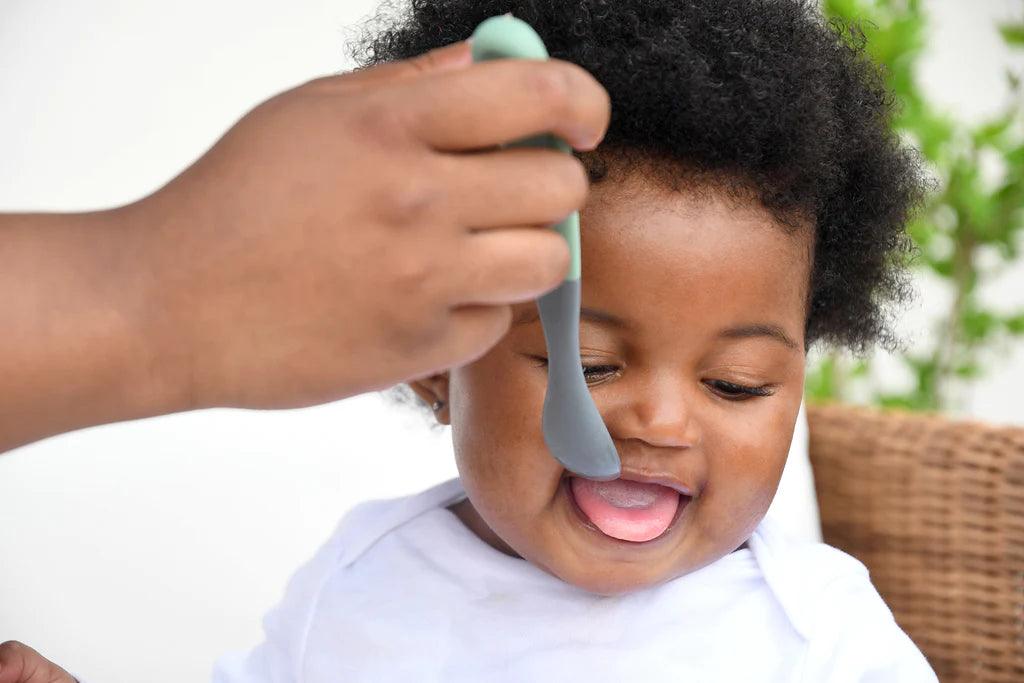 Beaba 1st Age Silicone Spoons Set of 4 Two-Tone | The Nest Attachment Parenting Hub