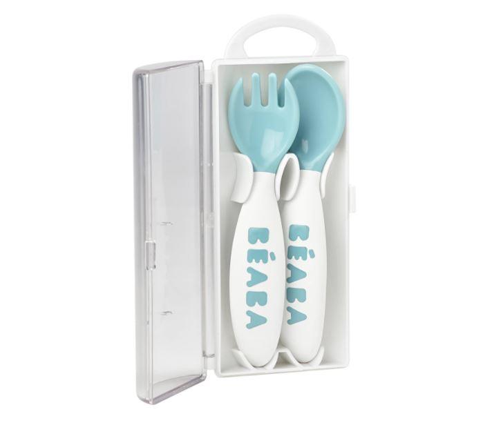 Beaba 2nd-Age Training Fork & Spoon Set with Case | The Nest Attachment Parenting Hub