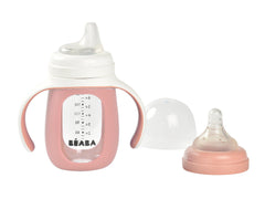 Beaba Glass Bottle with Silicone Protective Sleeve 210ml | The Nest Attachment Parenting Hub