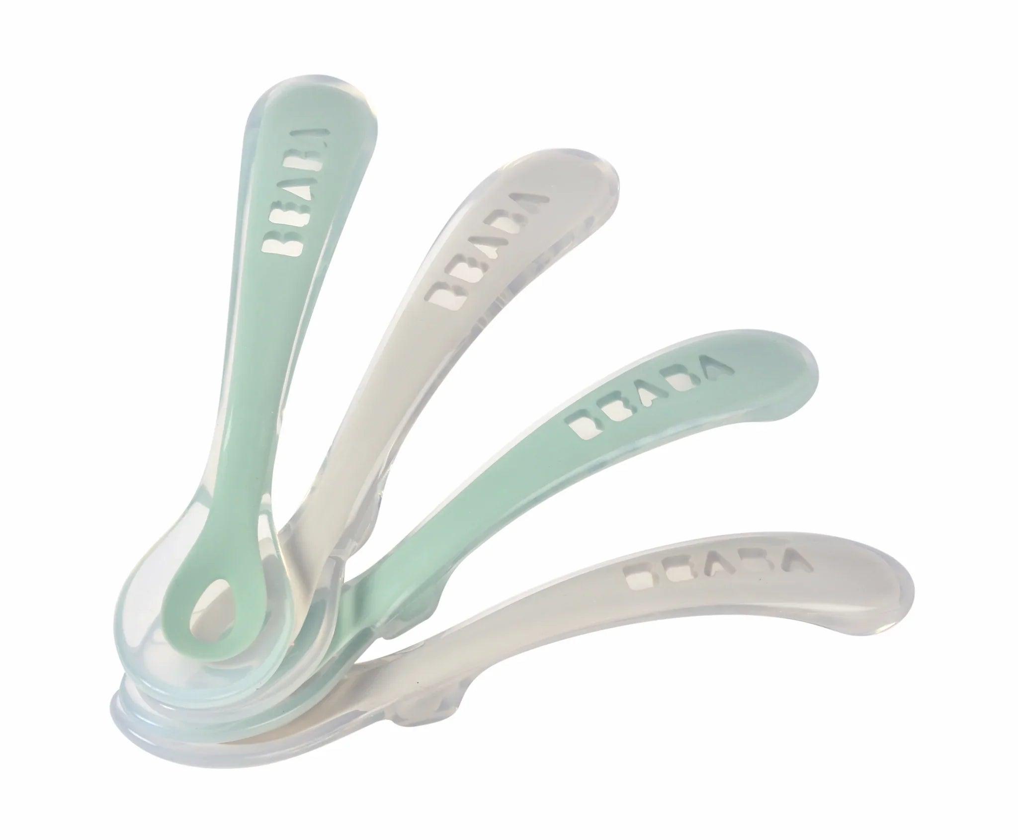 Beaba Set of 4 2nd-Age Silicone Spoon | The Nest Attachment Parenting Hub