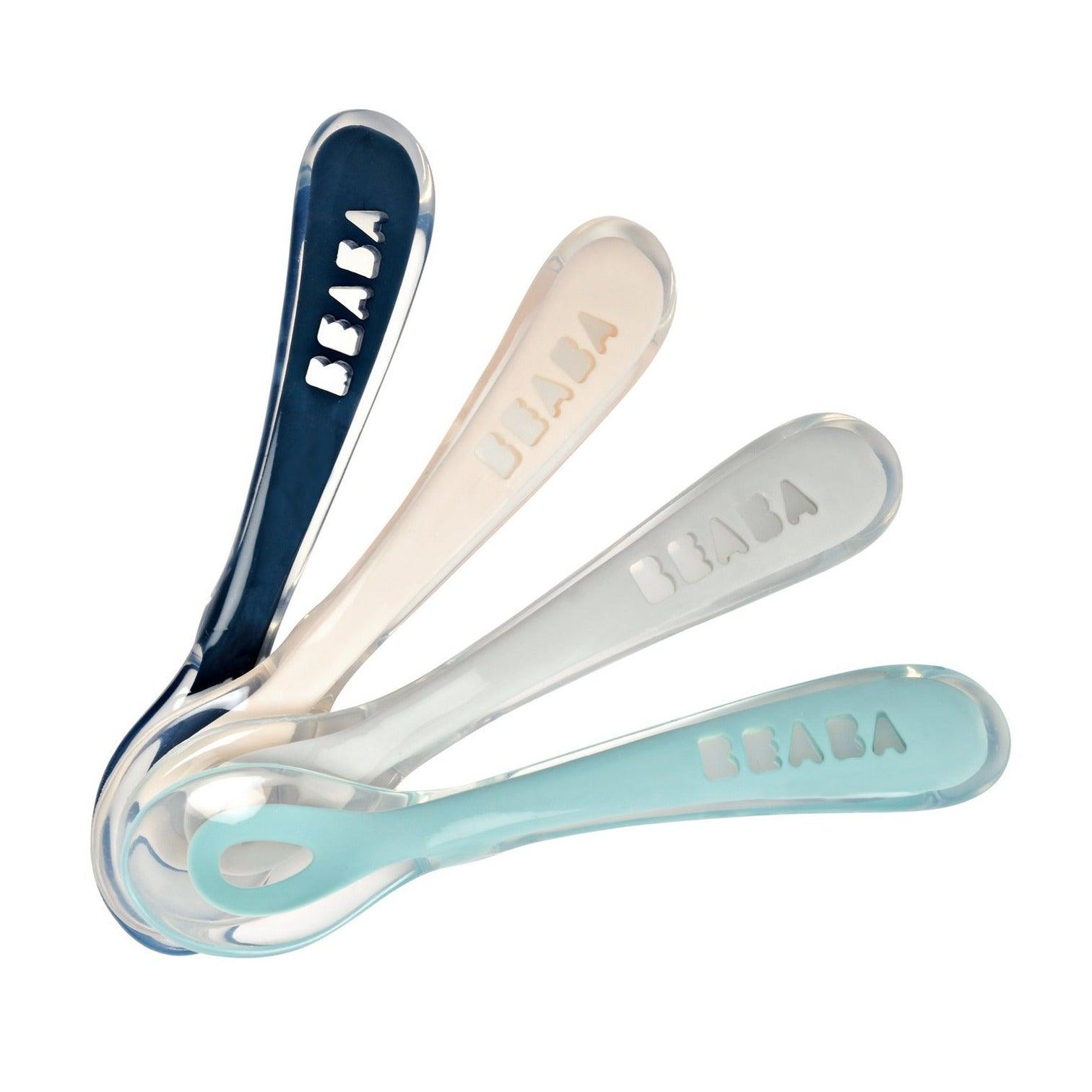 Beaba Set of 4 2nd-Age Silicone Spoon | The Nest Attachment Parenting Hub