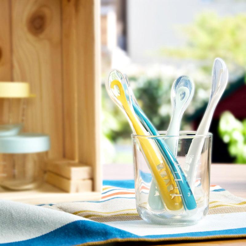Beaba Set of 4 Ergonomic 1st-Age Silicone Spoon (4m+) | The Nest Attachment Parenting Hub