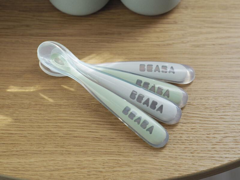 Beaba Set of 4 Ergonomic 1st-Age Silicone Spoon (4m+) | The Nest Attachment Parenting Hub