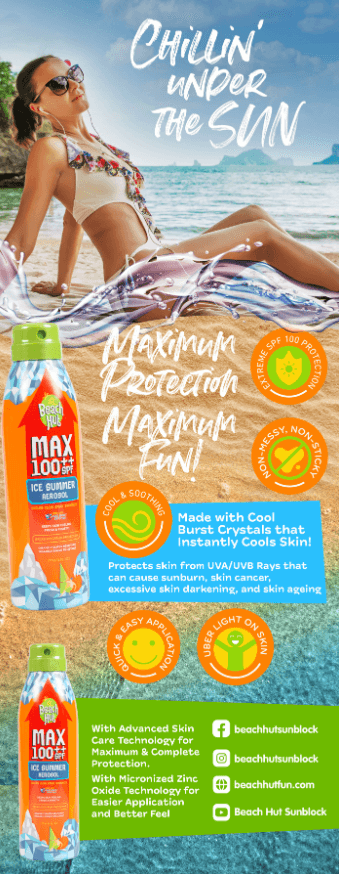 Beach Hut Max SPF100 Ice Summer Aerosol Spray 177ml | The Nest Attachment Parenting Hub