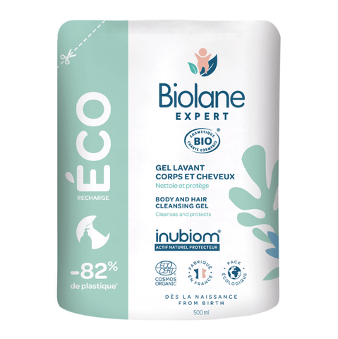 Biolane Expert Bio Body and Hair Cleansing Gel 500ml Eco Pack | The Nest Attachment Parenting Hub