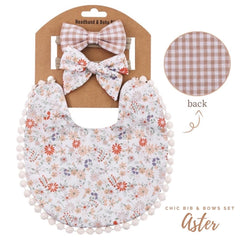 Blooming Wisdom Chic Bib & Bows Set - Aster | The Nest Attachment Parenting Hub
