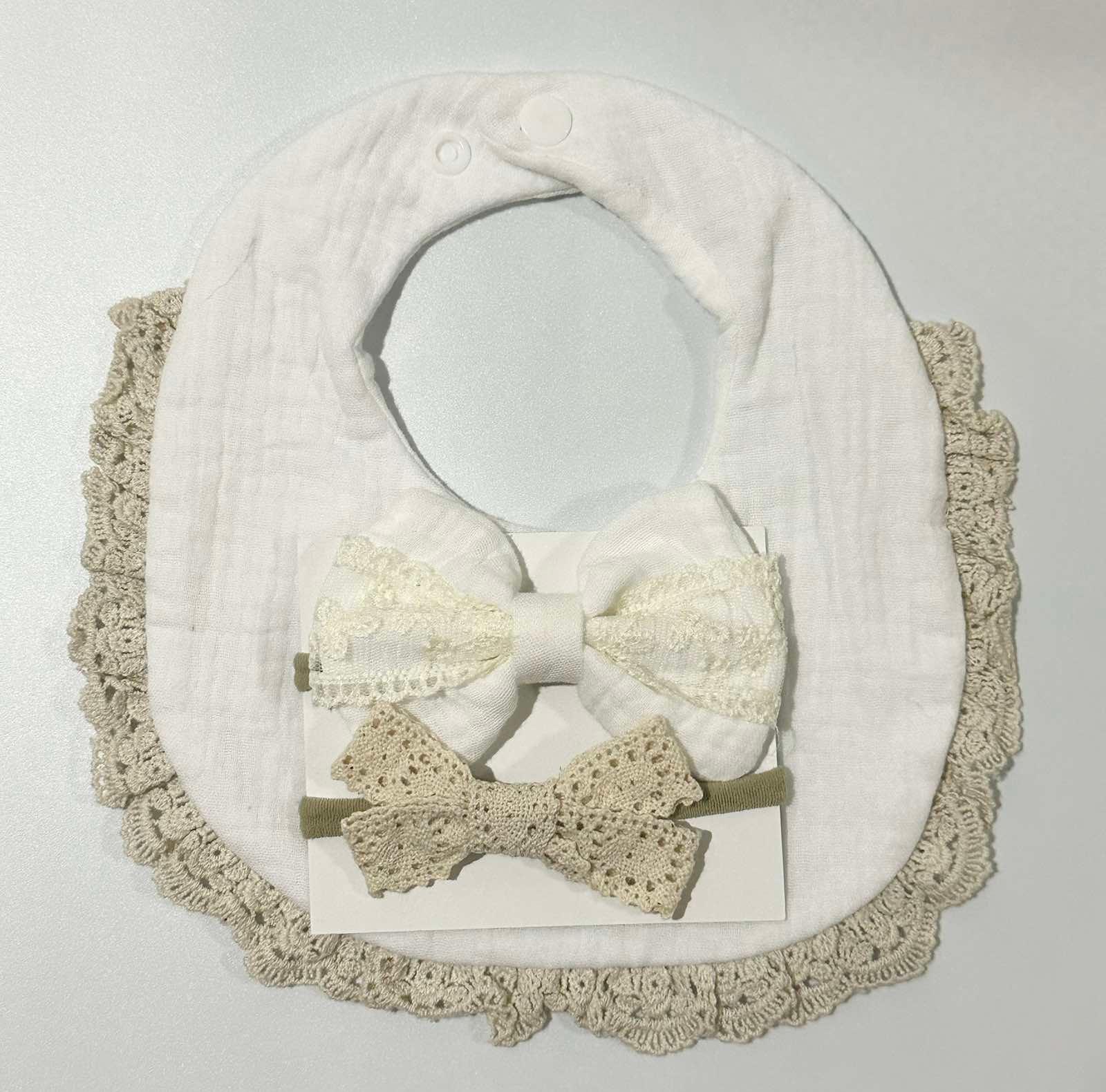 Blooming Wisdom Pretty Bib & Bows Set | The Nest Attachment Parenting Hub