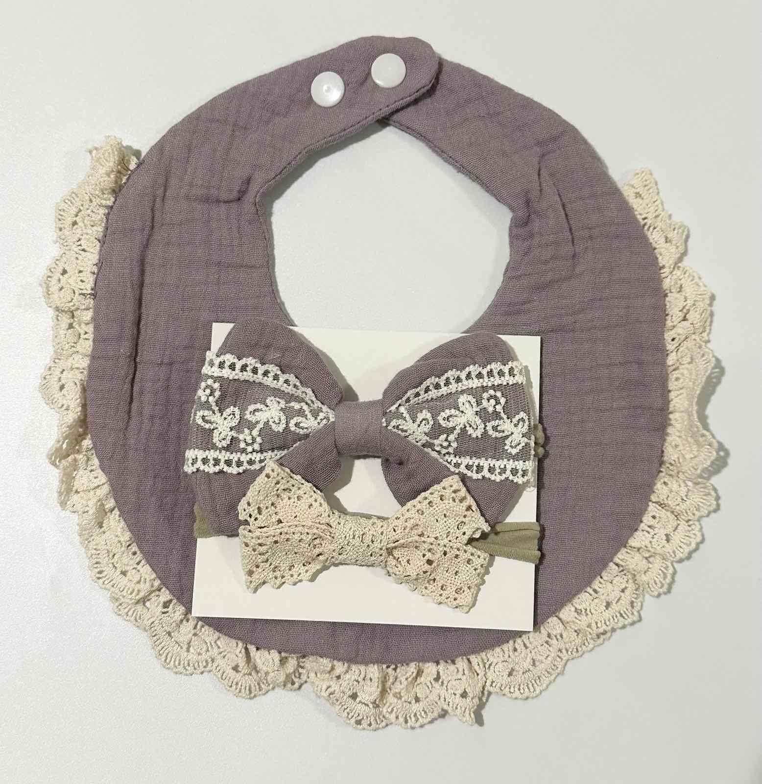 Blooming Wisdom Pretty Bib & Bows Set | The Nest Attachment Parenting Hub