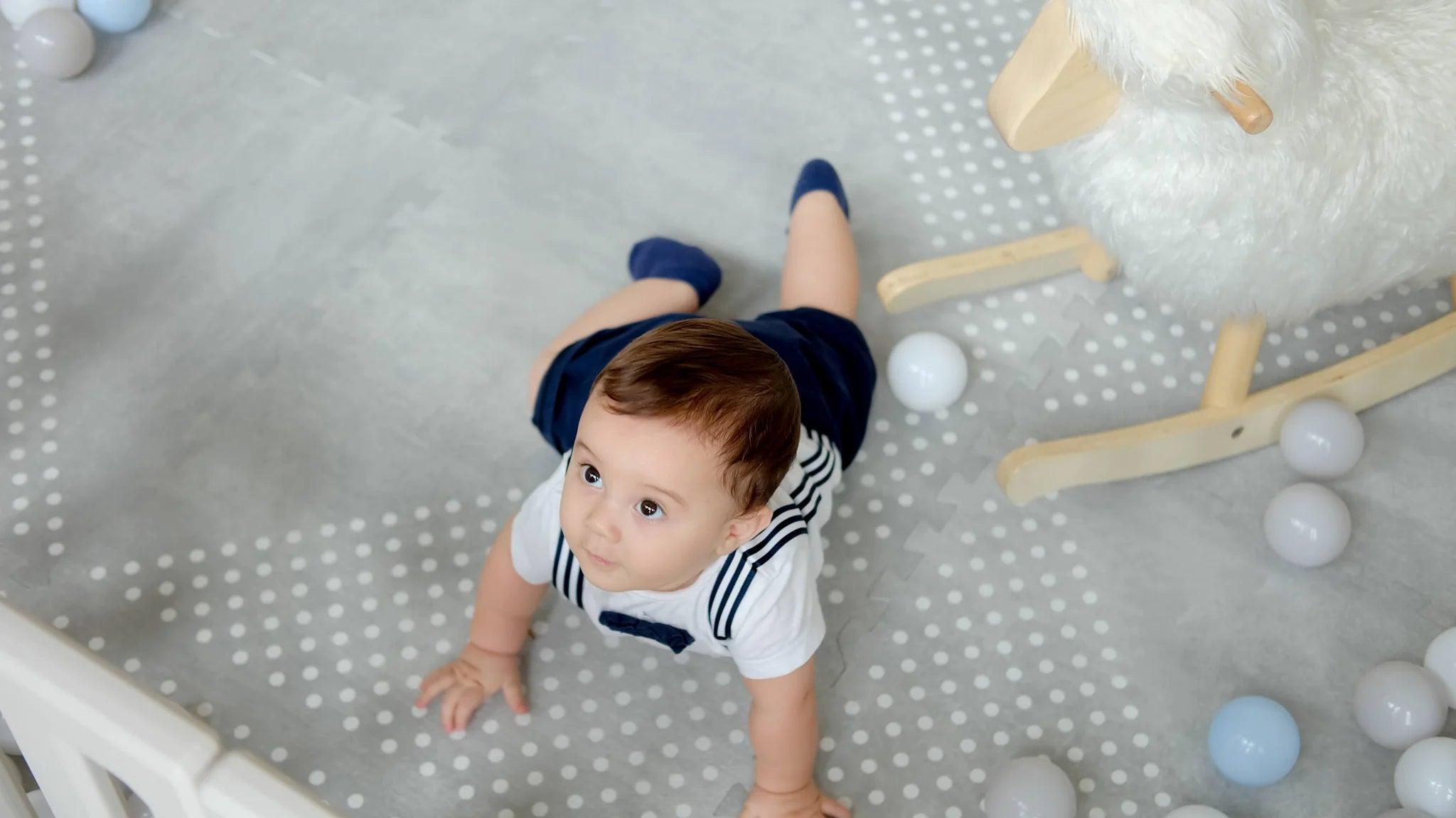 Bonjour Baby Extra Large Luxe Playmat Stone Wash Grey | The Nest Attachment Parenting Hub