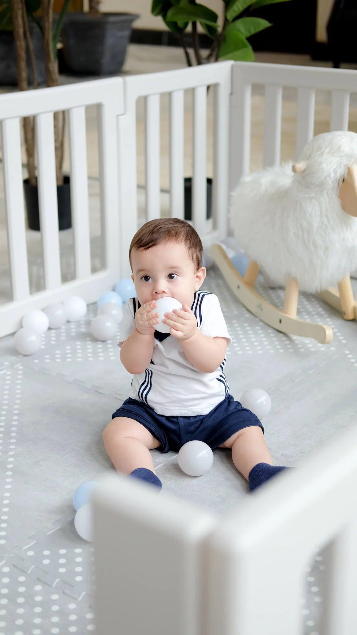 Bonjour Baby Extra Large Luxe Playmat Stone Wash Grey | The Nest Attachment Parenting Hub