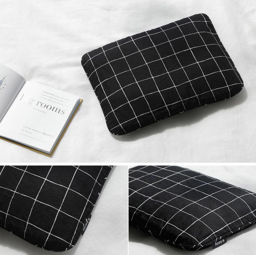 Borny Air Pillow Newborn Pillowcase Black Plaid | The Nest Attachment Parenting Hub