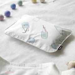 Borny Air Pillow Newborn Pillowcase Blue Bottles | The Nest Attachment Parenting Hub