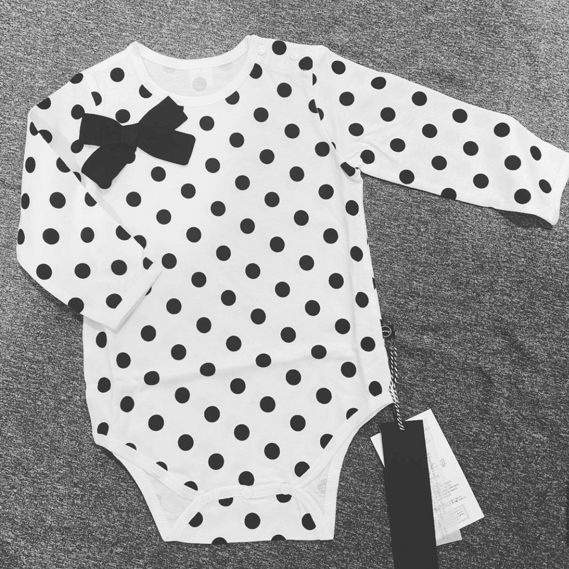 Borny Bodysuits Black & White Polka | The Nest Attachment Parenting Hub