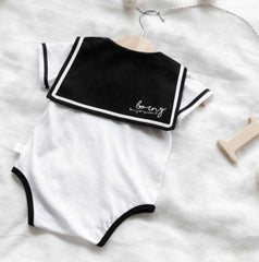 Borny Bodysuits Black & White Sailor | The Nest Attachment Parenting Hub