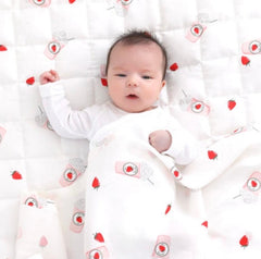 Borny Premium Gauze Blanket Strawberry Frappuccino | The Nest Attachment Parenting Hub