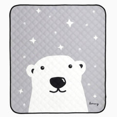 Borny Quilted Waterproof Mats Polar Bear Gray | The Nest Attachment Parenting Hub