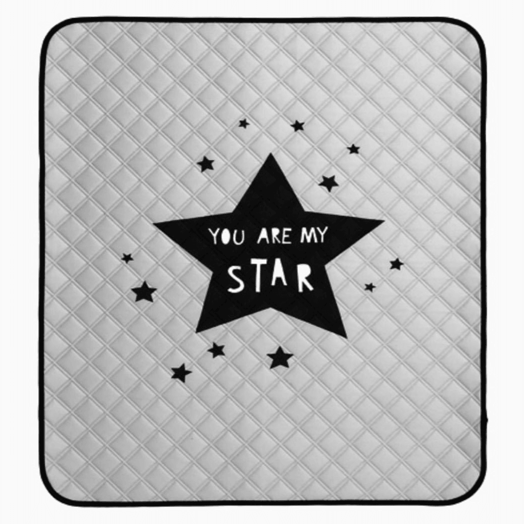 Borny Quilted Waterproof Mats You Are My Star Gray | The Nest Attachment Parenting Hub