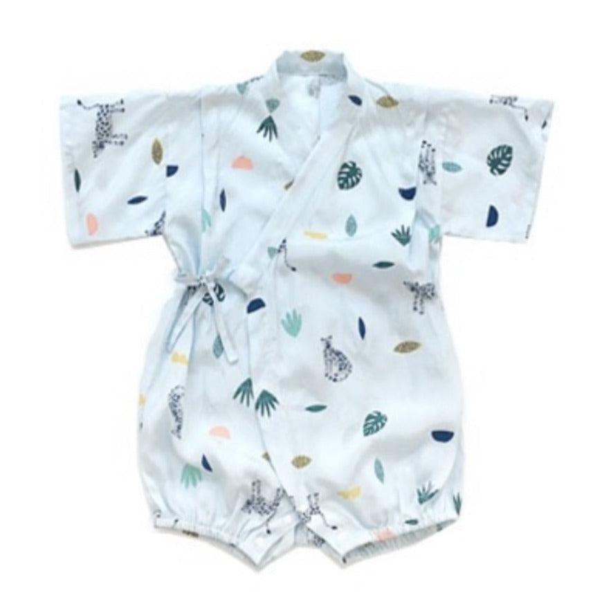 Borny Tie-Side Onesie Jungle (Blue) | The Nest Attachment Parenting Hub