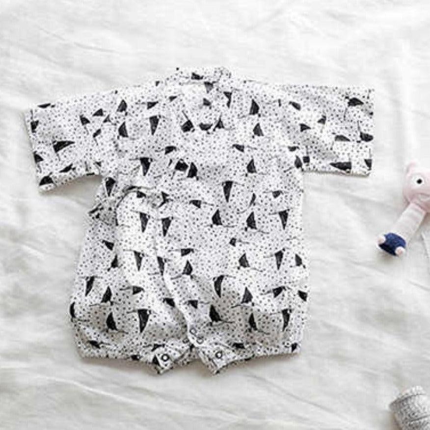 Borny Tie-Side Onesie Mix White | The Nest Attachment Parenting Hub