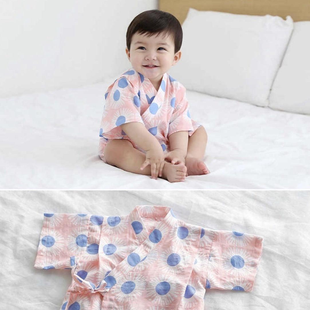 Borny Tie-Side Onesie Pink Sunflower | The Nest Attachment Parenting Hub