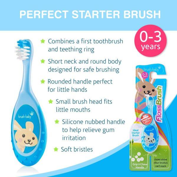 Brush-Baby Bobbie Flossbrush 0-36mo | The Nest Attachment Parenting Hub