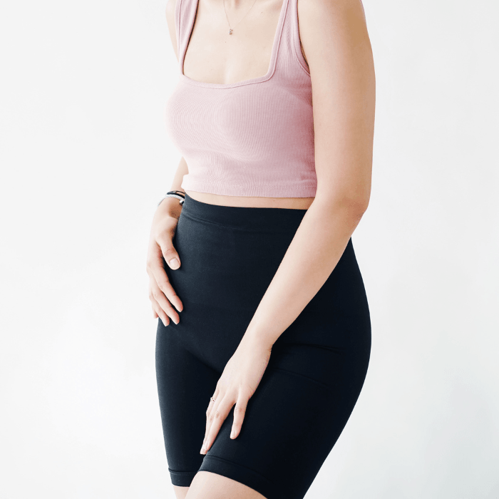 Carry-On Baby High Waist Postpartum Tummy Control Biker Shorts | The Nest Attachment Parenting Hub