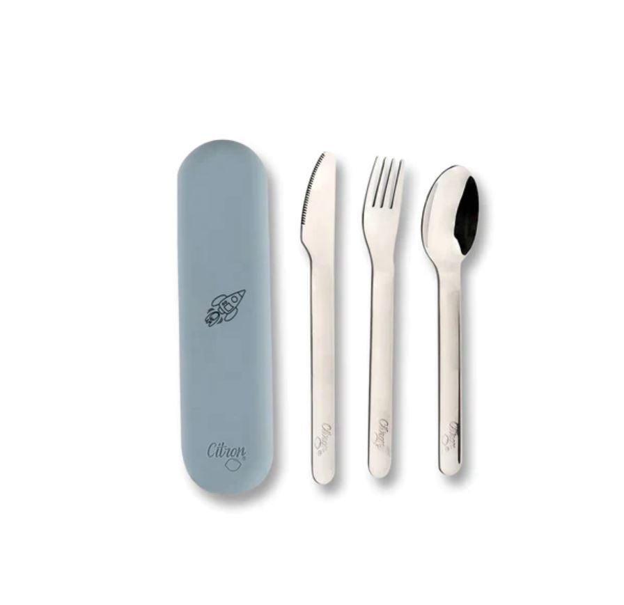 Citron Cutlery Set with Silicon Case 10m+ | The Nest Attachment Parenting Hub